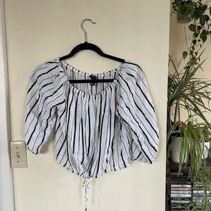 Forever 21 Cropped striped summer off shoulder shirt